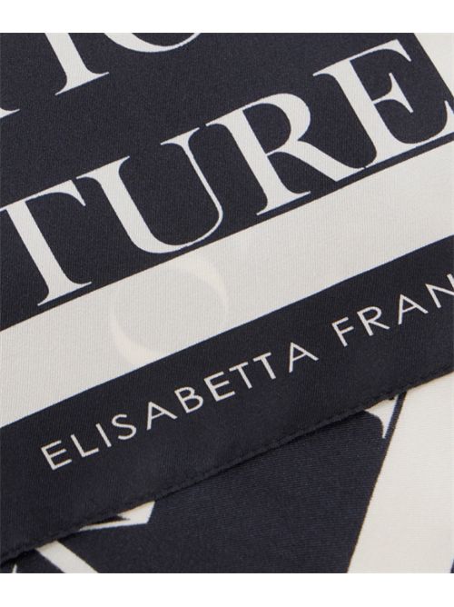 LETTERING PRINT SCARF ELISABETTA FRANCHI | FO19F61E2685 nero/burro